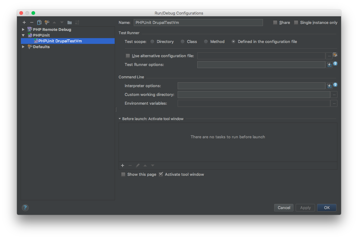 PHPUnit Configuration